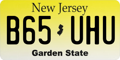 NJ license plate B65UHU