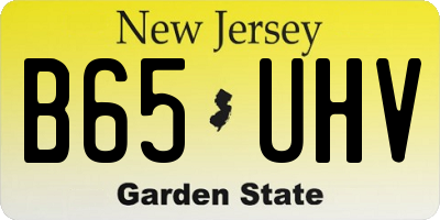 NJ license plate B65UHV
