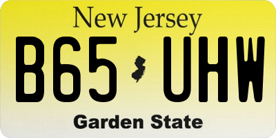 NJ license plate B65UHW