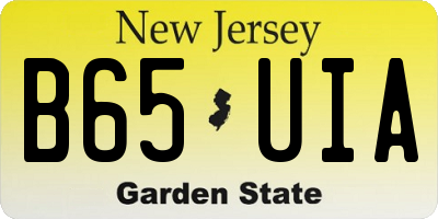 NJ license plate B65UIA