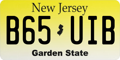 NJ license plate B65UIB