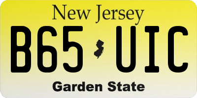 NJ license plate B65UIC