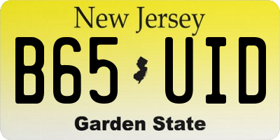NJ license plate B65UID