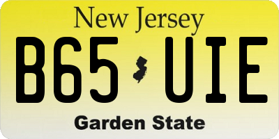 NJ license plate B65UIE