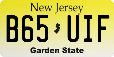 NJ license plate B65UIF