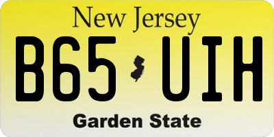 NJ license plate B65UIH