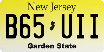 NJ license plate B65UII