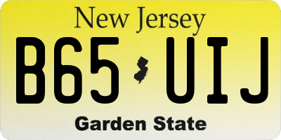 NJ license plate B65UIJ