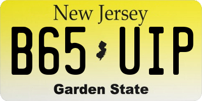 NJ license plate B65UIP