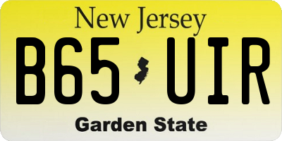 NJ license plate B65UIR