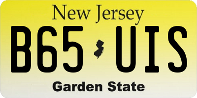 NJ license plate B65UIS