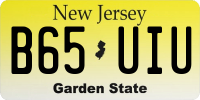 NJ license plate B65UIU