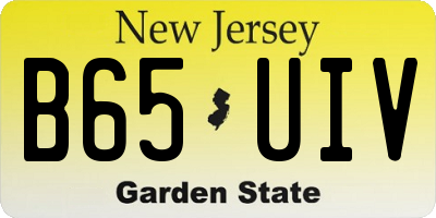 NJ license plate B65UIV