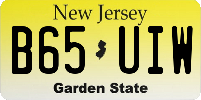 NJ license plate B65UIW