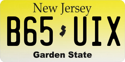 NJ license plate B65UIX