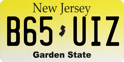 NJ license plate B65UIZ