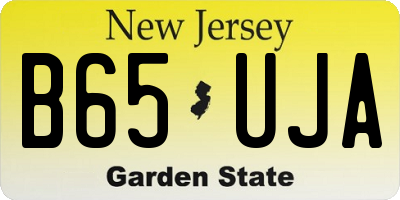 NJ license plate B65UJA
