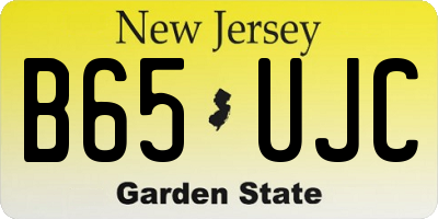 NJ license plate B65UJC
