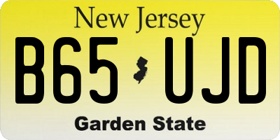NJ license plate B65UJD