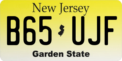 NJ license plate B65UJF