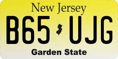 NJ license plate B65UJG