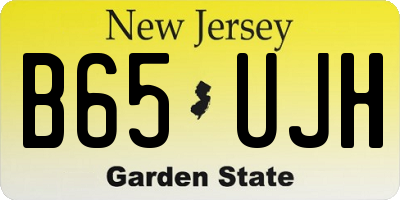NJ license plate B65UJH