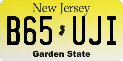 NJ license plate B65UJI