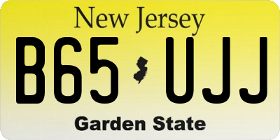 NJ license plate B65UJJ