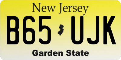 NJ license plate B65UJK