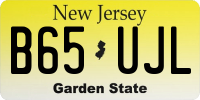 NJ license plate B65UJL
