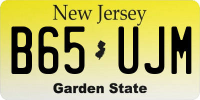 NJ license plate B65UJM