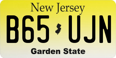 NJ license plate B65UJN