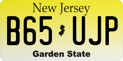 NJ license plate B65UJP