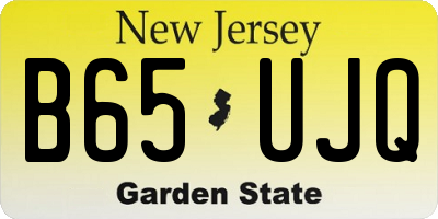 NJ license plate B65UJQ