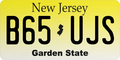 NJ license plate B65UJS