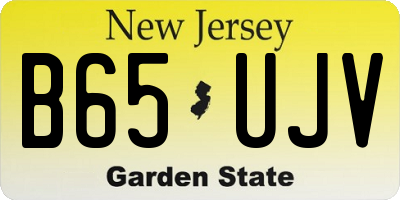 NJ license plate B65UJV