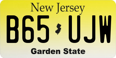 NJ license plate B65UJW