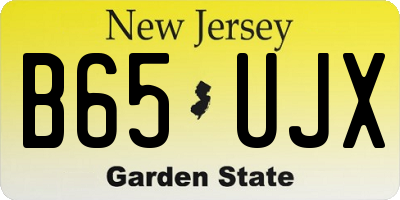 NJ license plate B65UJX