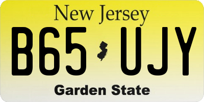 NJ license plate B65UJY