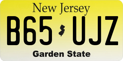 NJ license plate B65UJZ