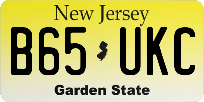 NJ license plate B65UKC