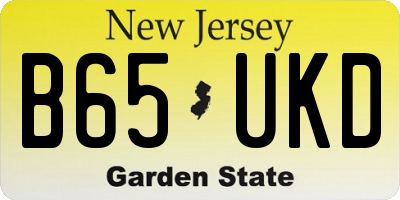 NJ license plate B65UKD