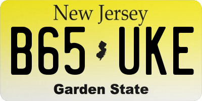 NJ license plate B65UKE