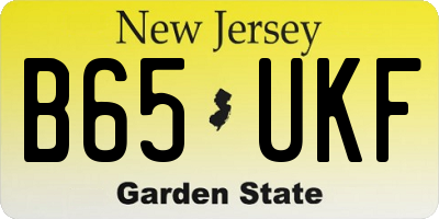 NJ license plate B65UKF
