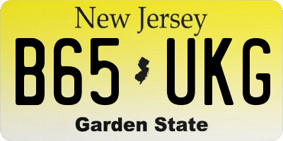 NJ license plate B65UKG