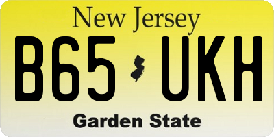 NJ license plate B65UKH