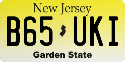 NJ license plate B65UKI
