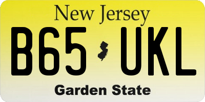 NJ license plate B65UKL