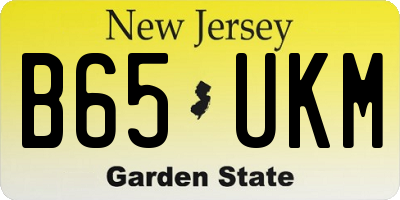 NJ license plate B65UKM