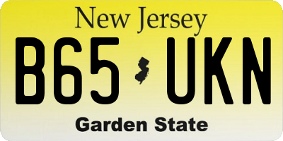 NJ license plate B65UKN